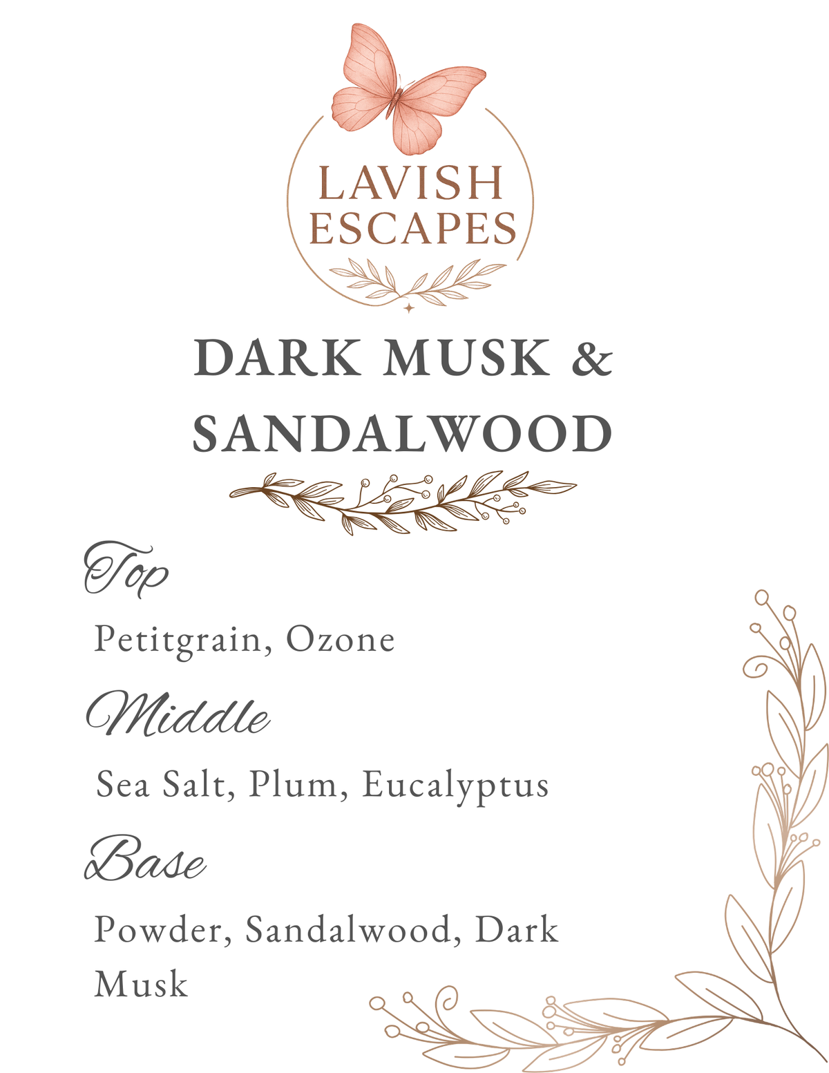 Butterfly Wax Melts: Dark Musk & Sandalwood Scent - Black Sea Inspired
