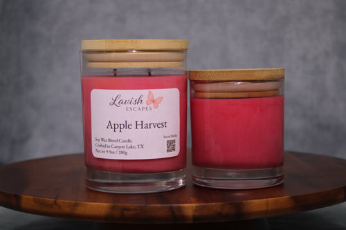 Apple Harvest Candle | Reusable Bar Glass, Cozy Autumn Home Fragrance