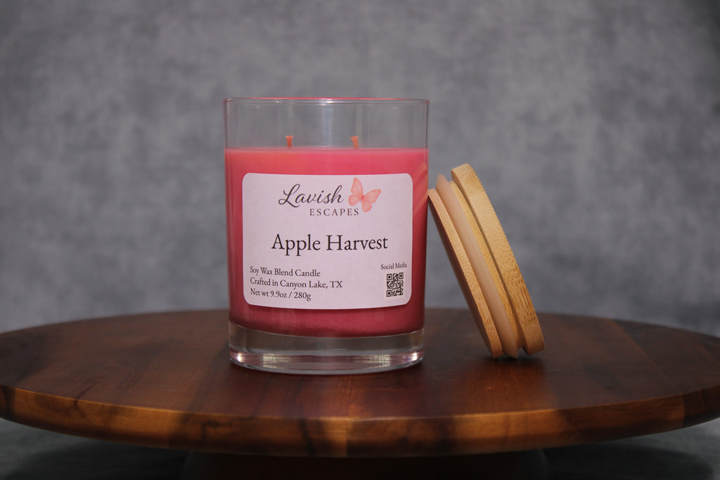 Apple Harvest Candle | Reusable Bar Glass, Cozy Autumn Home Fragrance
