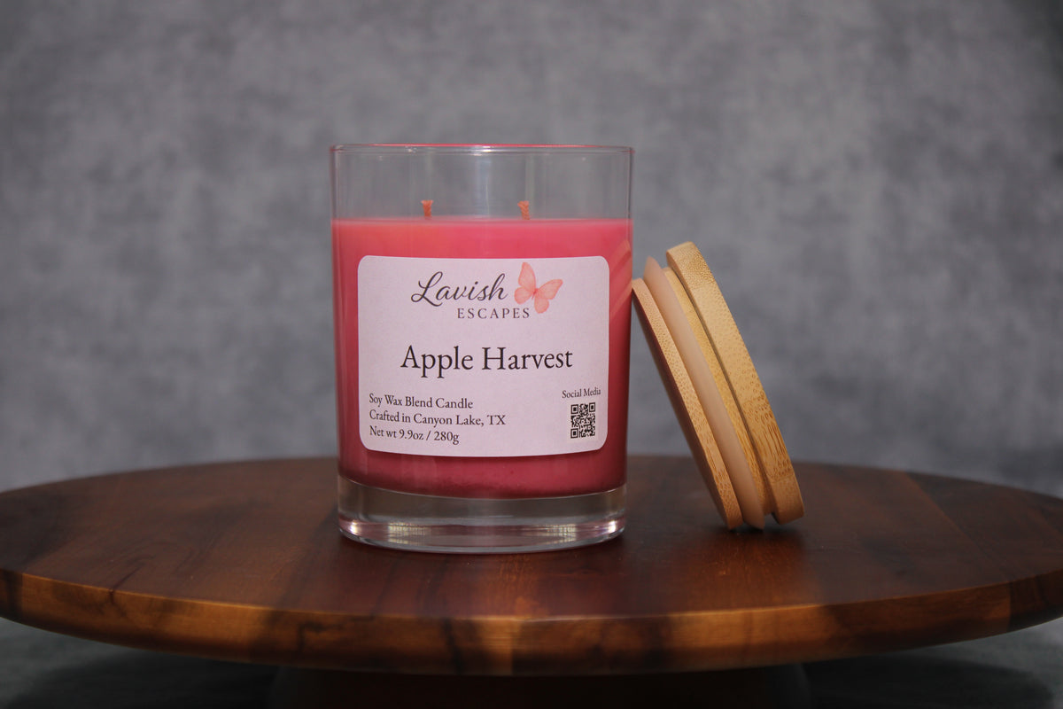 Apple Harvest Candle | Reusable Bar Glass, Cozy Autumn Home Fragrance