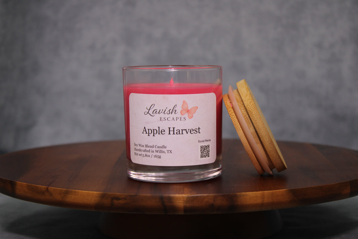 Apple Harvest Candle | Reusable Bar Glass, Cozy Autumn Home Fragrance