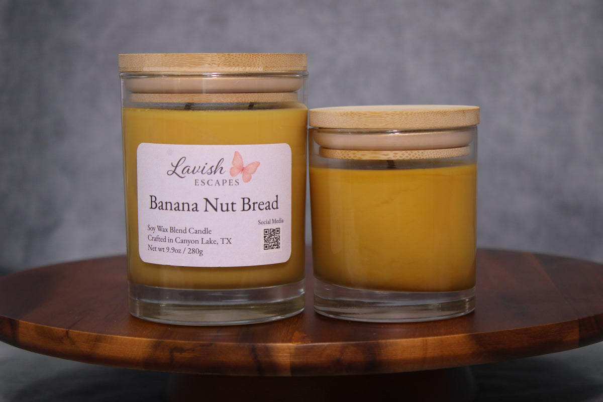 Banana Nut Bread Candle | Reusable Glass, Hand-Poured Fall Candle, Cozy Gourmand Gift