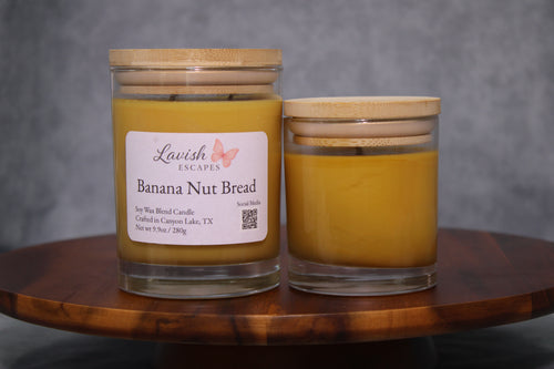 Banana Nut Bread Candle | Reusable Glass, Hand-Poured Fall Candle, Cozy Gourmand Gift