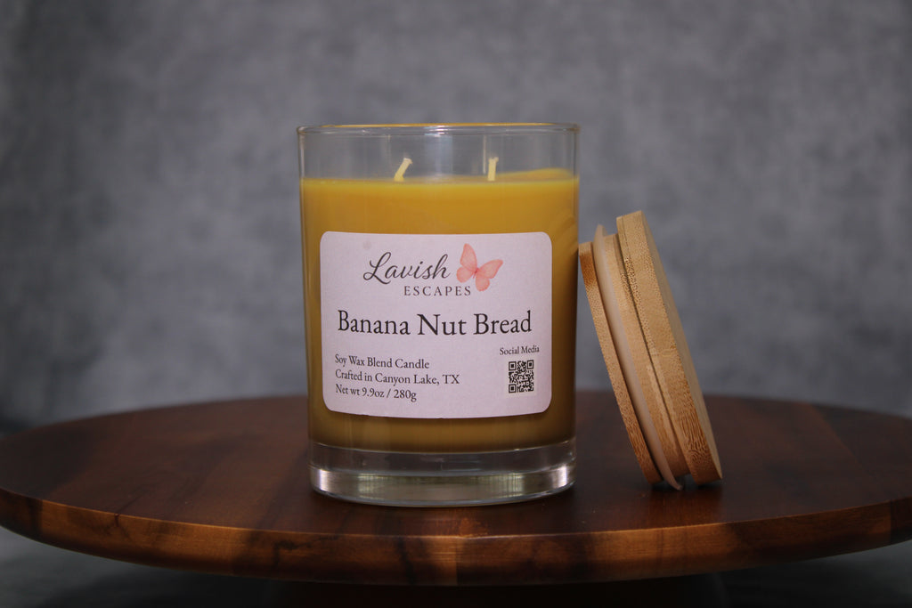 Banana Nut Bread Candle | Reusable Glass, Hand-Poured Fall Candle, Cozy Gourmand Gift