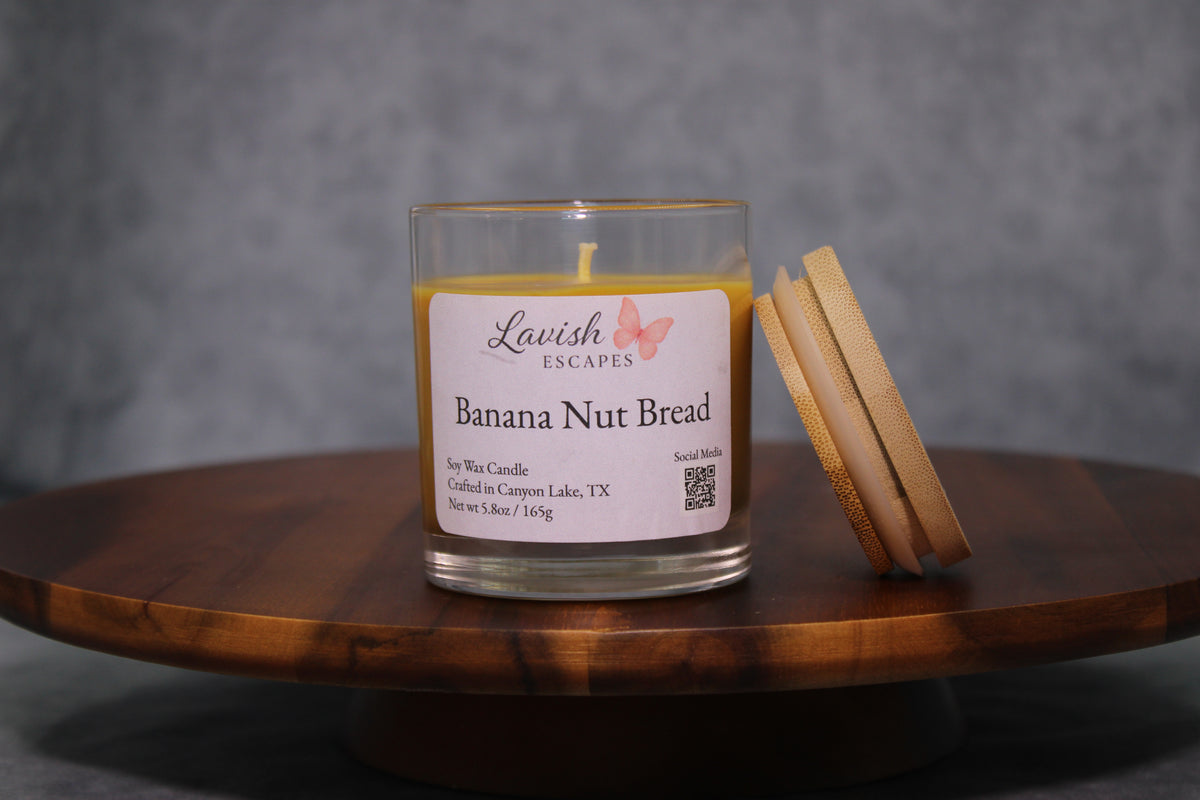 Banana Nut Bread Candle | Reusable Glass, Hand-Poured Fall Candle, Cozy Gourmand Gift