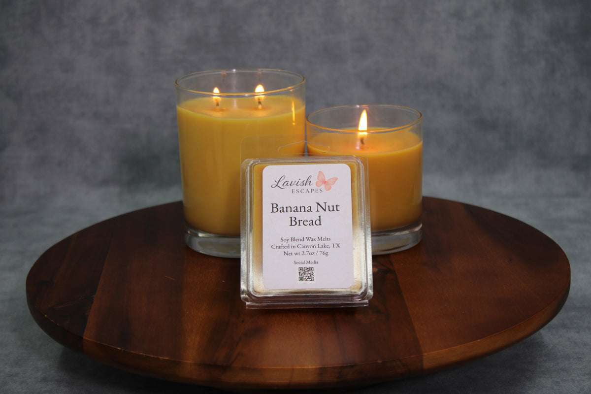 Banana Nut Bread Candle | Reusable Glass, Hand-Poured Fall Candle, Cozy Gourmand Gift
