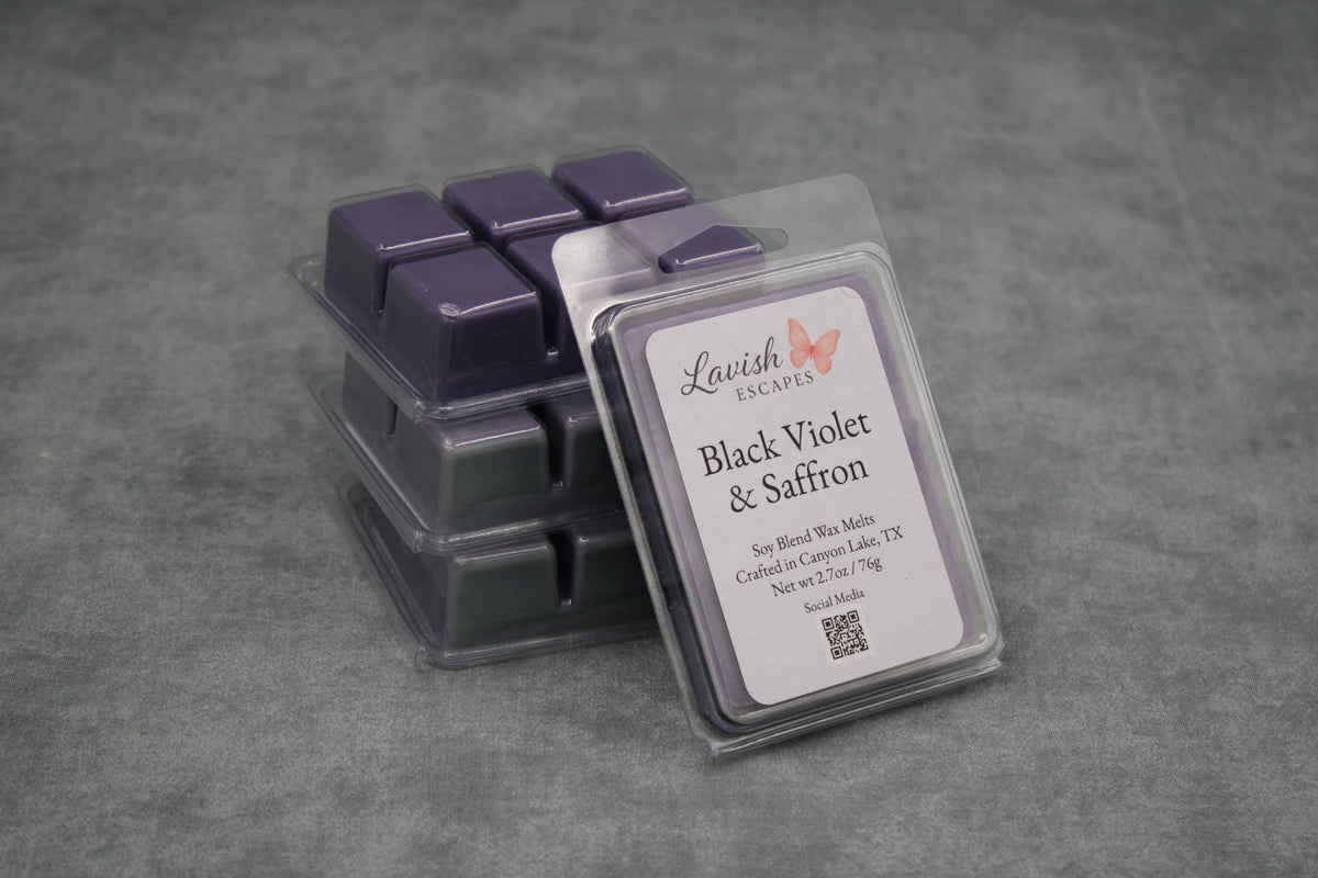 Black Violet & Saffron Wax Melts | Strong Floral Aroma, Soy Blend