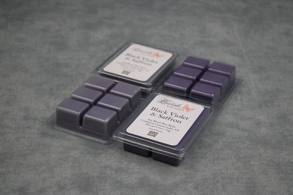 Black Violet & Saffron Wax Melts | Strong Floral Aroma, Soy Blend
