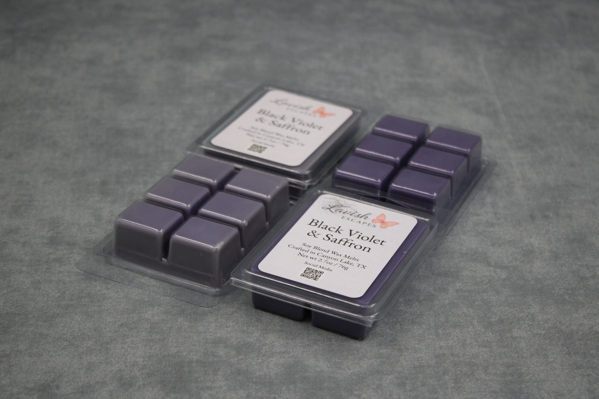 Black Violet & Saffron Wax Melts | Strong Floral Aroma, Soy Blend