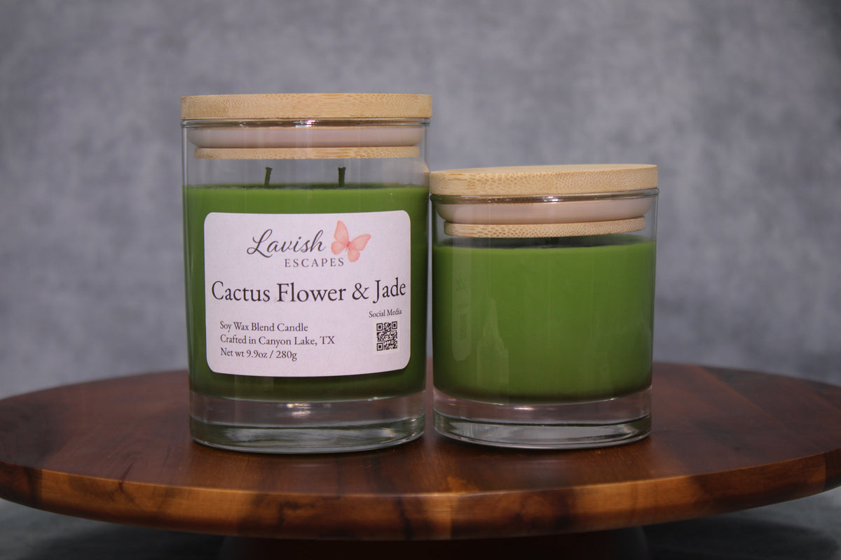 Cactus Flower & Jade Candle | Reusable Bar Glass, Fresh Floral Fragrance