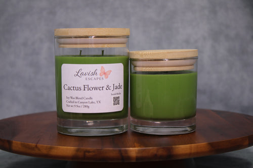 Cactus Flower & Jade Candle | Reusable Bar Glass, Fresh Floral Fragrance