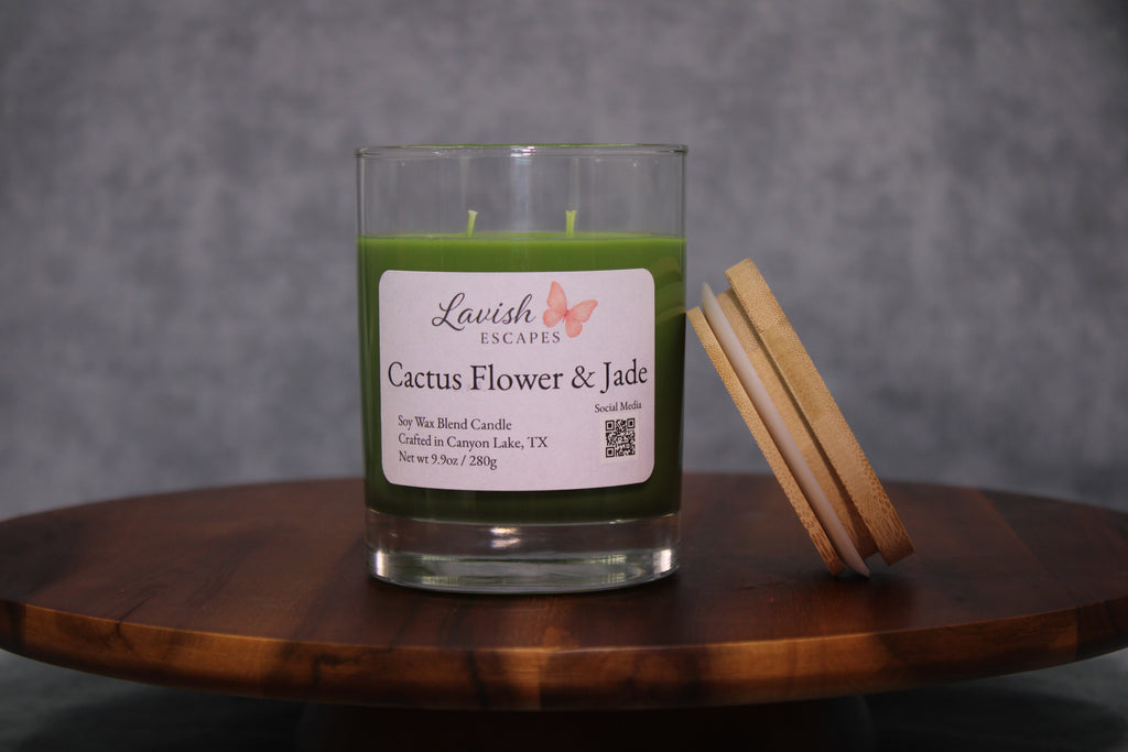 Cactus Flower & Jade Candle | Reusable Bar Glass, Fresh Floral Fragrance