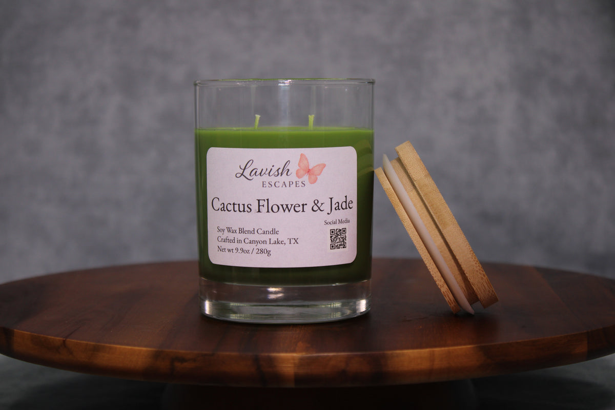 Cactus Flower & Jade Candle | Reusable Bar Glass, Fresh Floral Fragrance