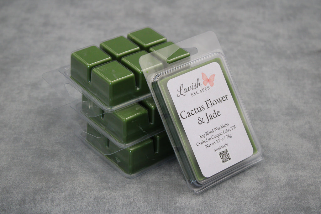 Cactus Flower & Jade Wax Melts | Strong Floral Aroma, Soy Blend