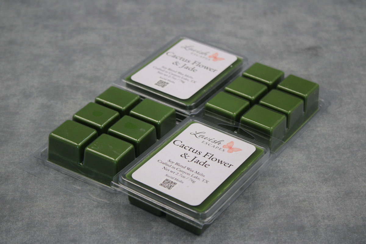 Cactus Flower & Jade Wax Melts | Strong Floral Aroma, Soy Blend