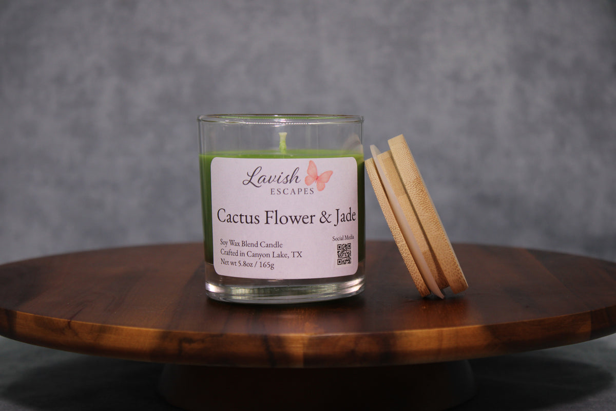 Cactus Flower & Jade Candle | Reusable Bar Glass, Fresh Floral Fragrance