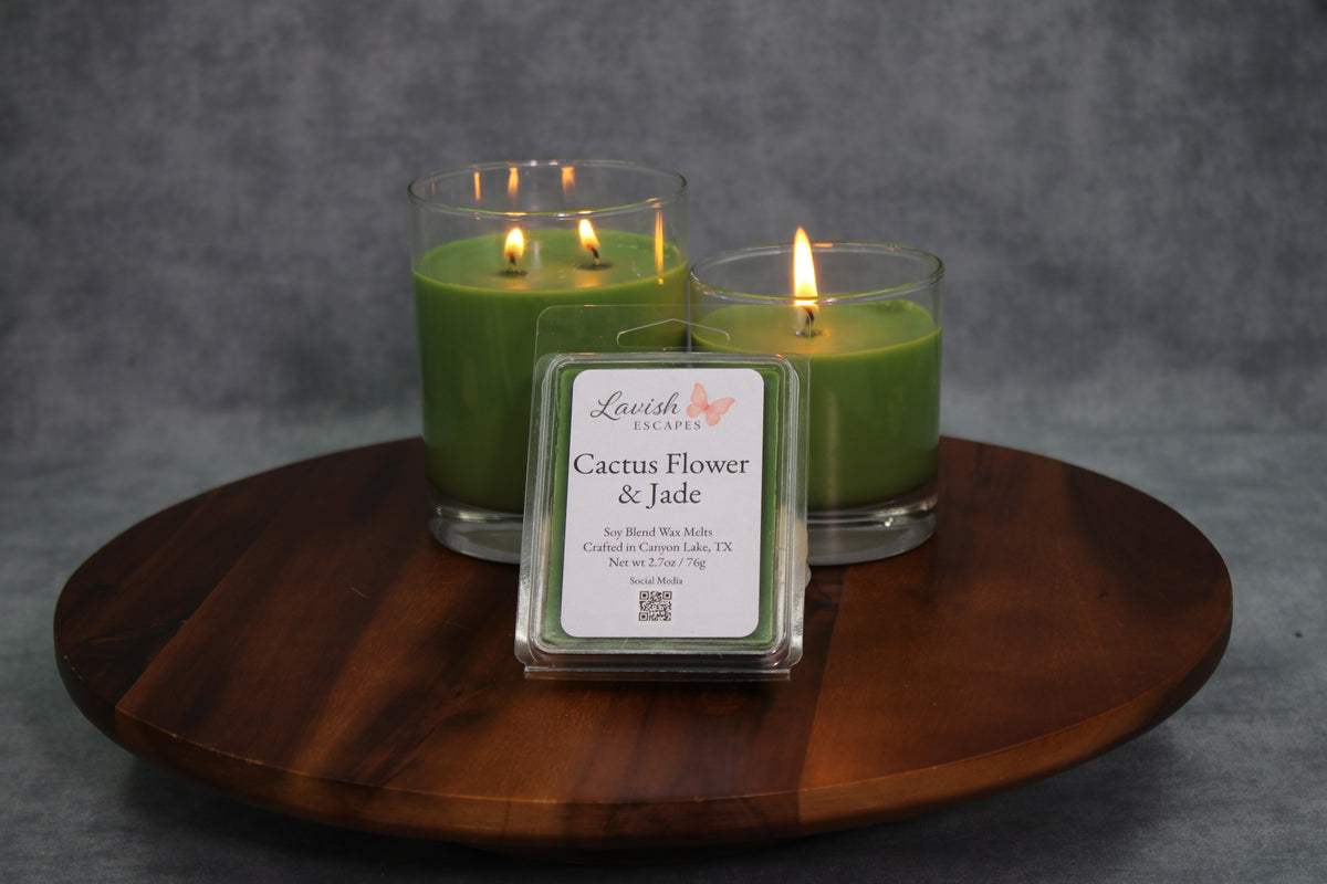 Cactus Flower & Jade Candle | Reusable Bar Glass, Fresh Floral Fragrance