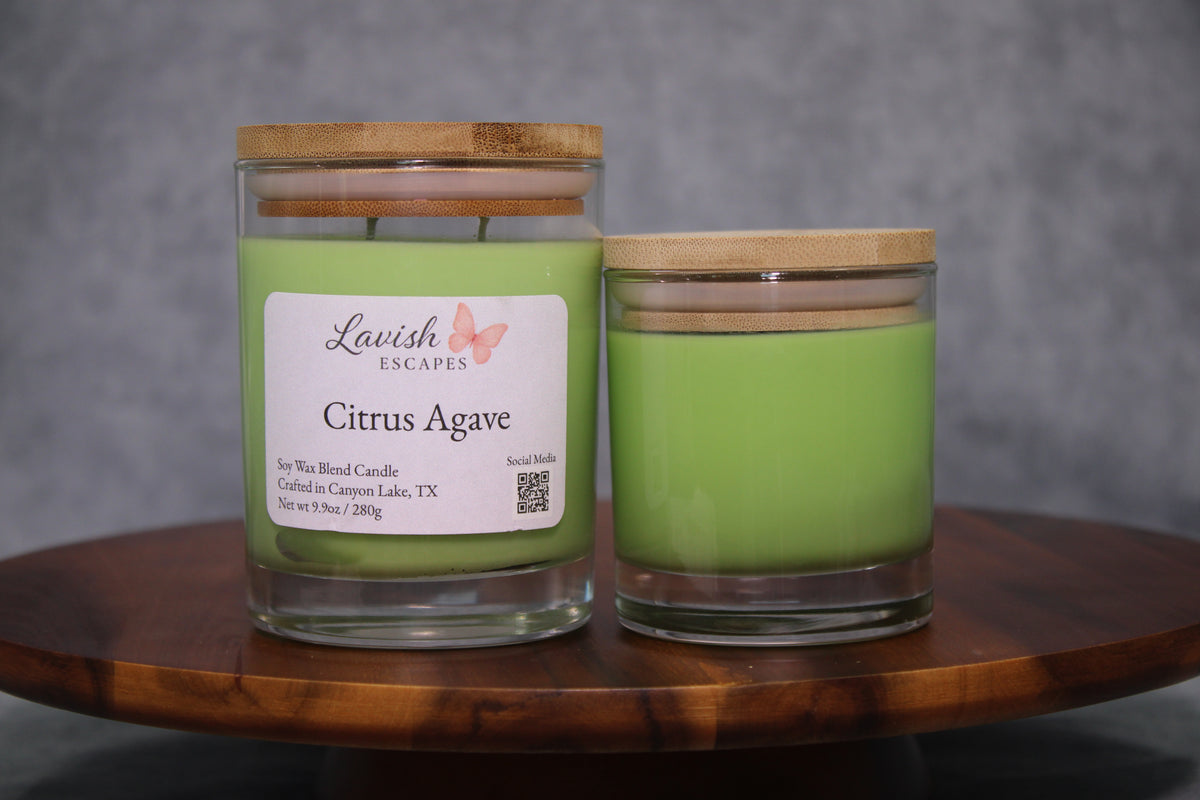Citrus Agave Candle | Bright Citrus Scent | Hand-Poured Glass Jar