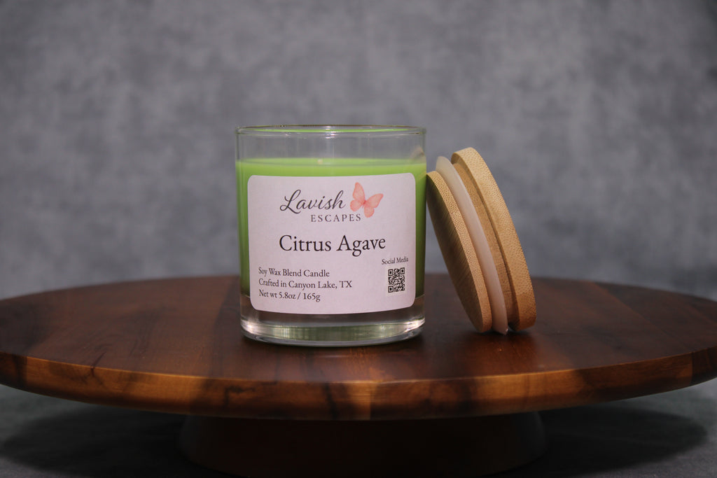 Citrus Agave Candle | Bright Citrus Scent | Hand-Poured Glass Jar