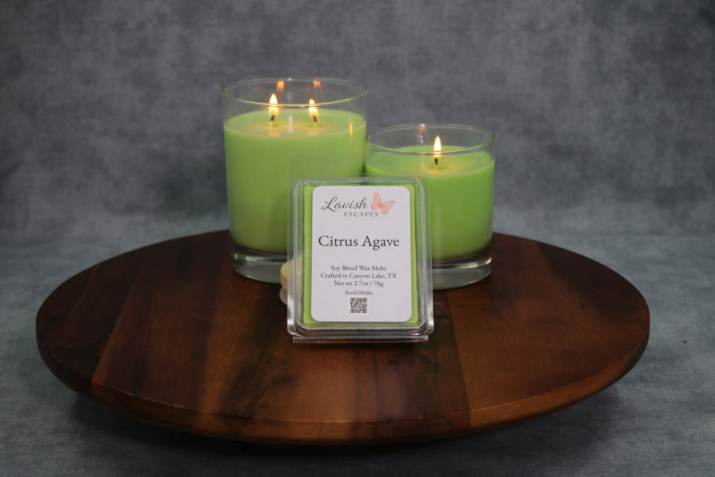 Citrus Agave Candle | Bright Citrus Scent | Hand-Poured Glass Jar