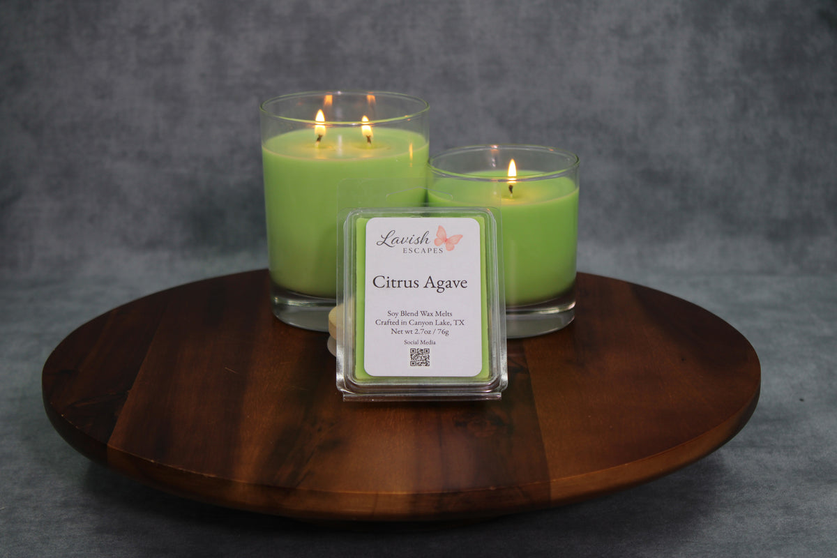 Citrus Agave Candle | Bright Citrus Scent | Hand-Poured Glass Jar