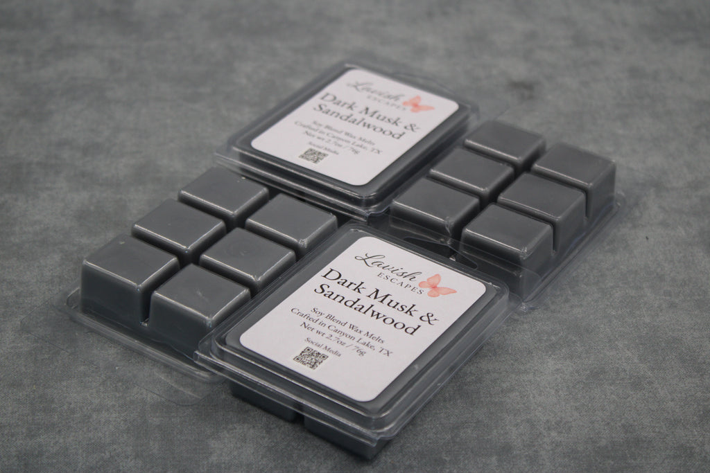 Dark Musk & Sandalwood Wax Melts | Ocean-Inspired Soy Blend, Strong Masculine Scent
