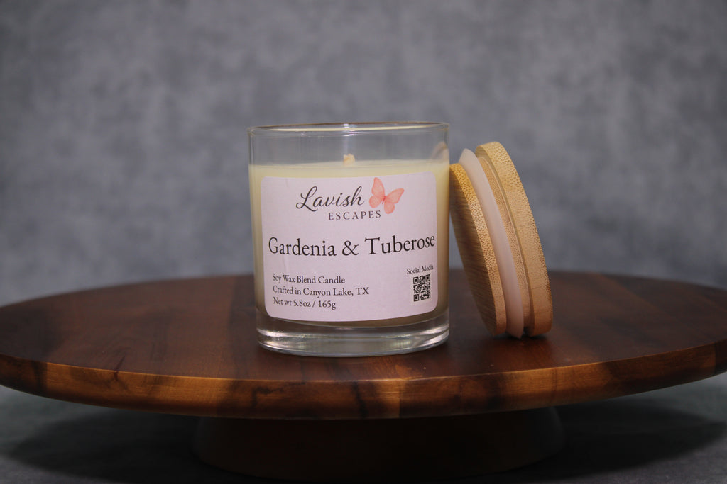 Gardenia & Tuberose Candle | Reusable Bar Glass, Elegant Floral Fragrance