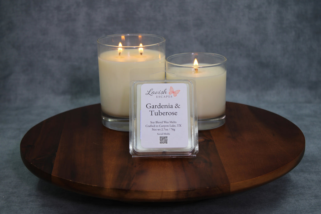 Gardenia & Tuberose Candle | Reusable Bar Glass, Elegant Floral Fragrance
