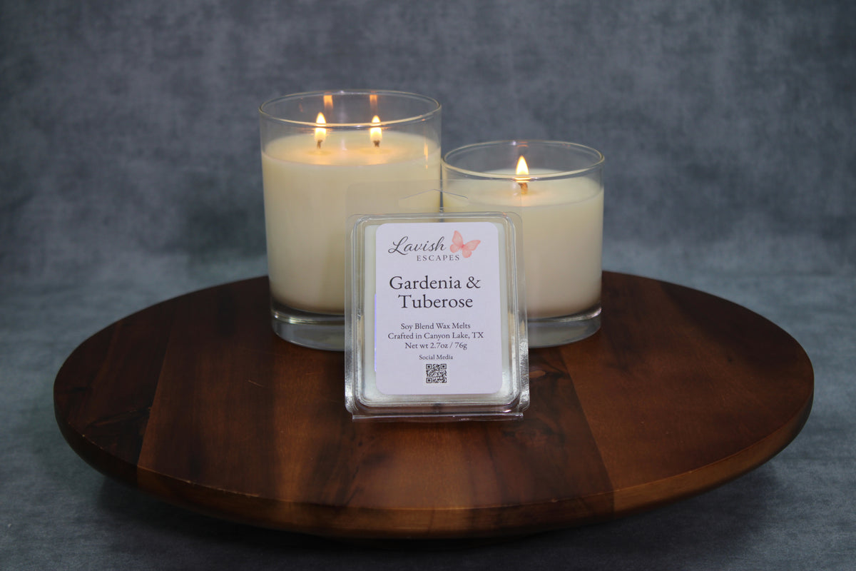 Gardenia & Tuberose Candle | Reusable Bar Glass, Elegant Floral Fragrance