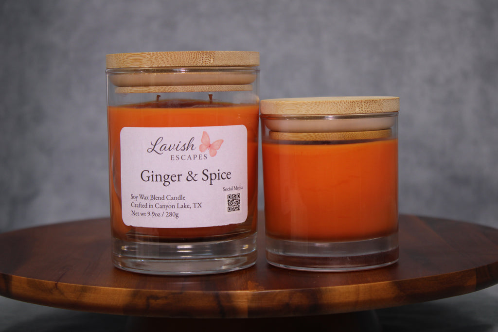 Ginger & Spice Luxury Coconut Apricot Wax Candle | Warm, Cozy, and Comforting Autumn Scent