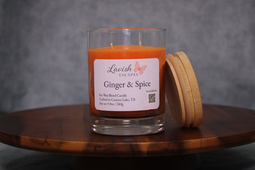 Ginger & Spice Luxury Coconut Apricot Wax Candle | Warm, Cozy, and Comforting Autumn Scent