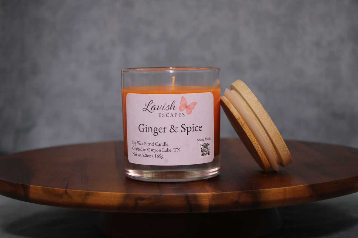 Ginger & Spice Luxury Coconut Apricot Wax Candle | Warm, Cozy, and Comforting Autumn Scent