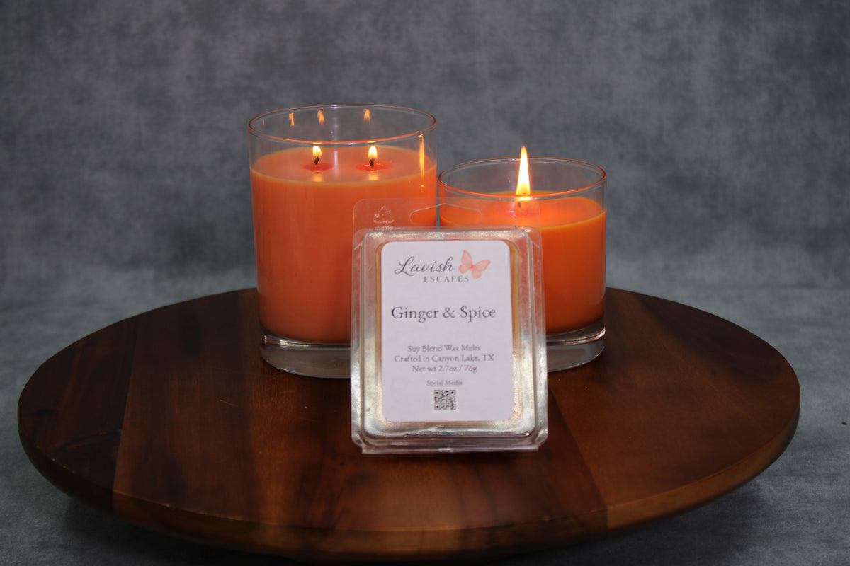 Ginger & Spice Luxury Coconut Apricot Wax Candle | Warm, Cozy, and Comforting Autumn Scent