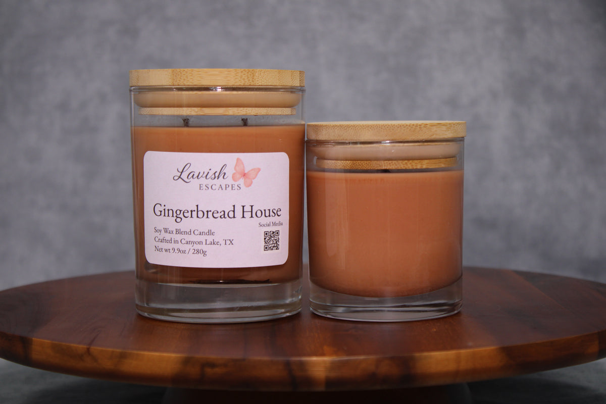 Gingerbread House Candle | Reusable Glass Jar, Warm Spice Fragrance, Hand-Poured Holiday Candle | Christmas Gift