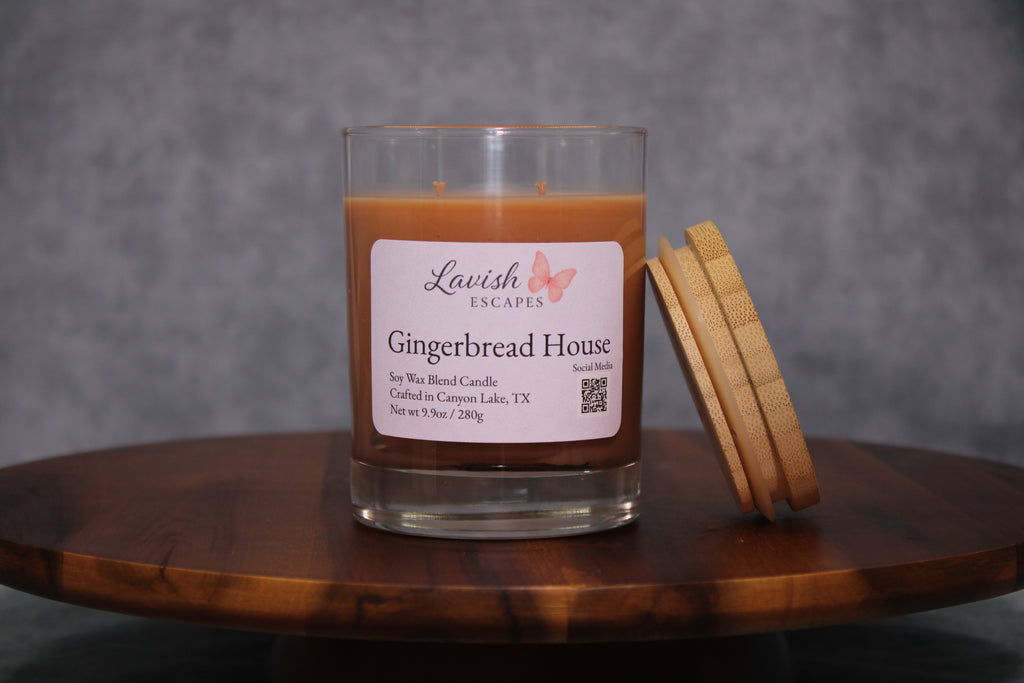 Gingerbread House Candle | Reusable Glass Jar, Warm Spice Fragrance, Hand-Poured Holiday Candle | Christmas Gift