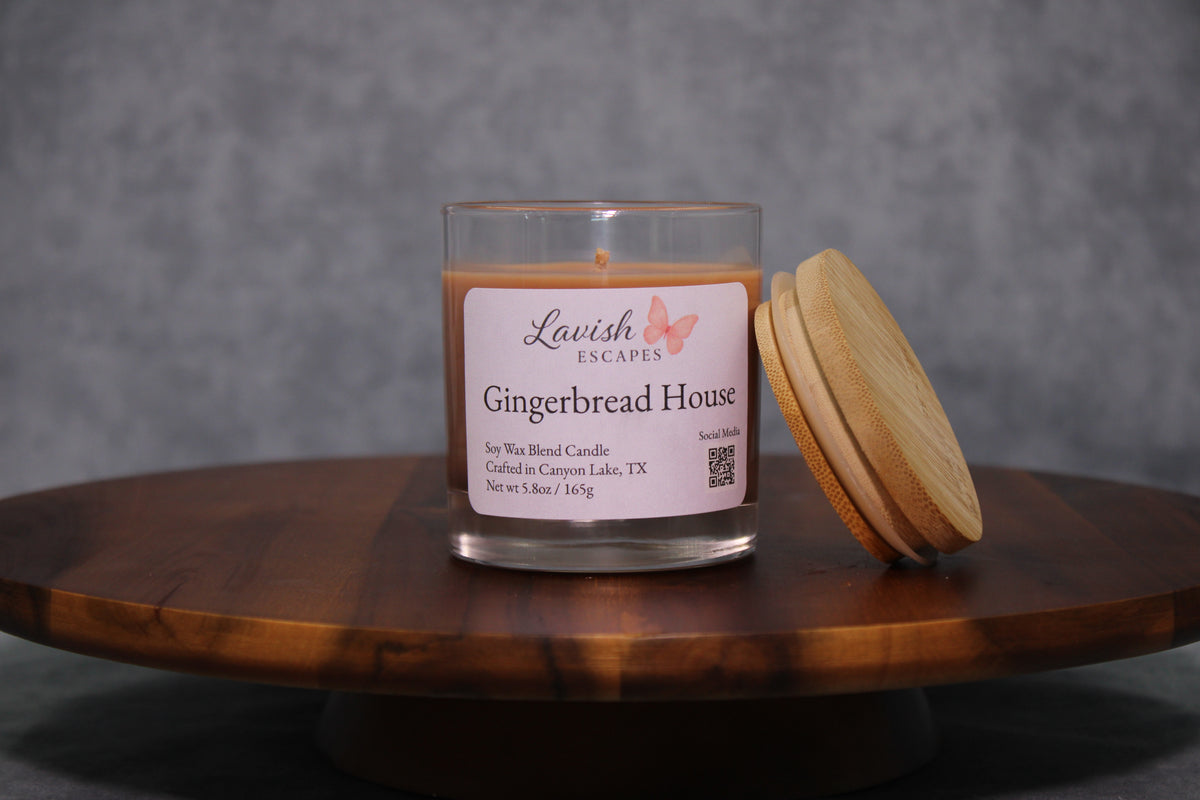 Gingerbread House Candle | Reusable Glass Jar, Warm Spice Fragrance, Hand-Poured Holiday Candle | Christmas Gift