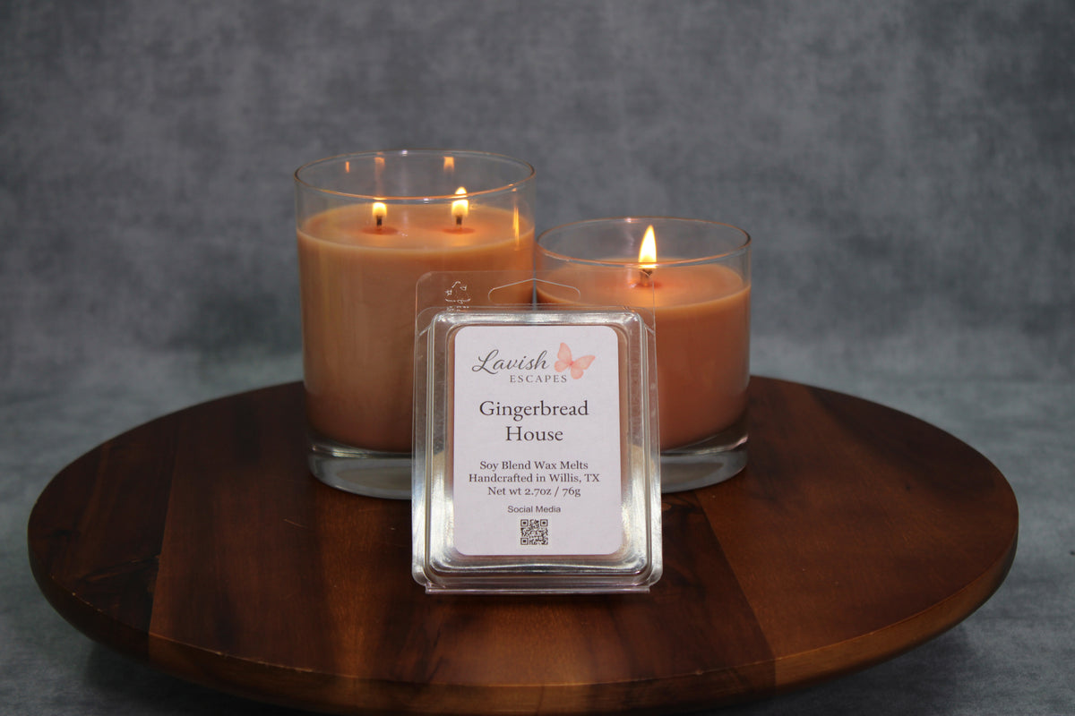 Gingerbread House Candle | Reusable Glass Jar, Warm Spice Fragrance, Hand-Poured Holiday Candle | Christmas Gift