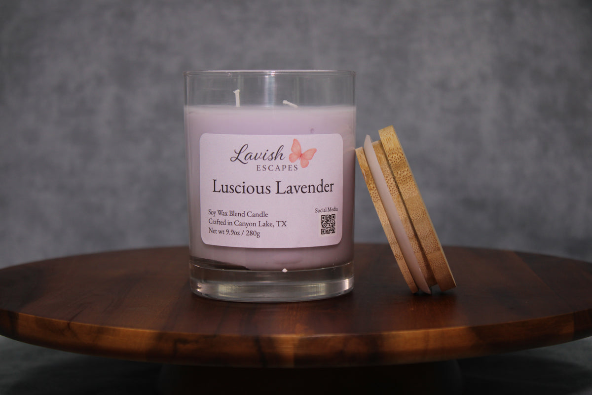 Luscious Lavender Candle | Reusable Bar Glass, Hand-Poured Calming Floral