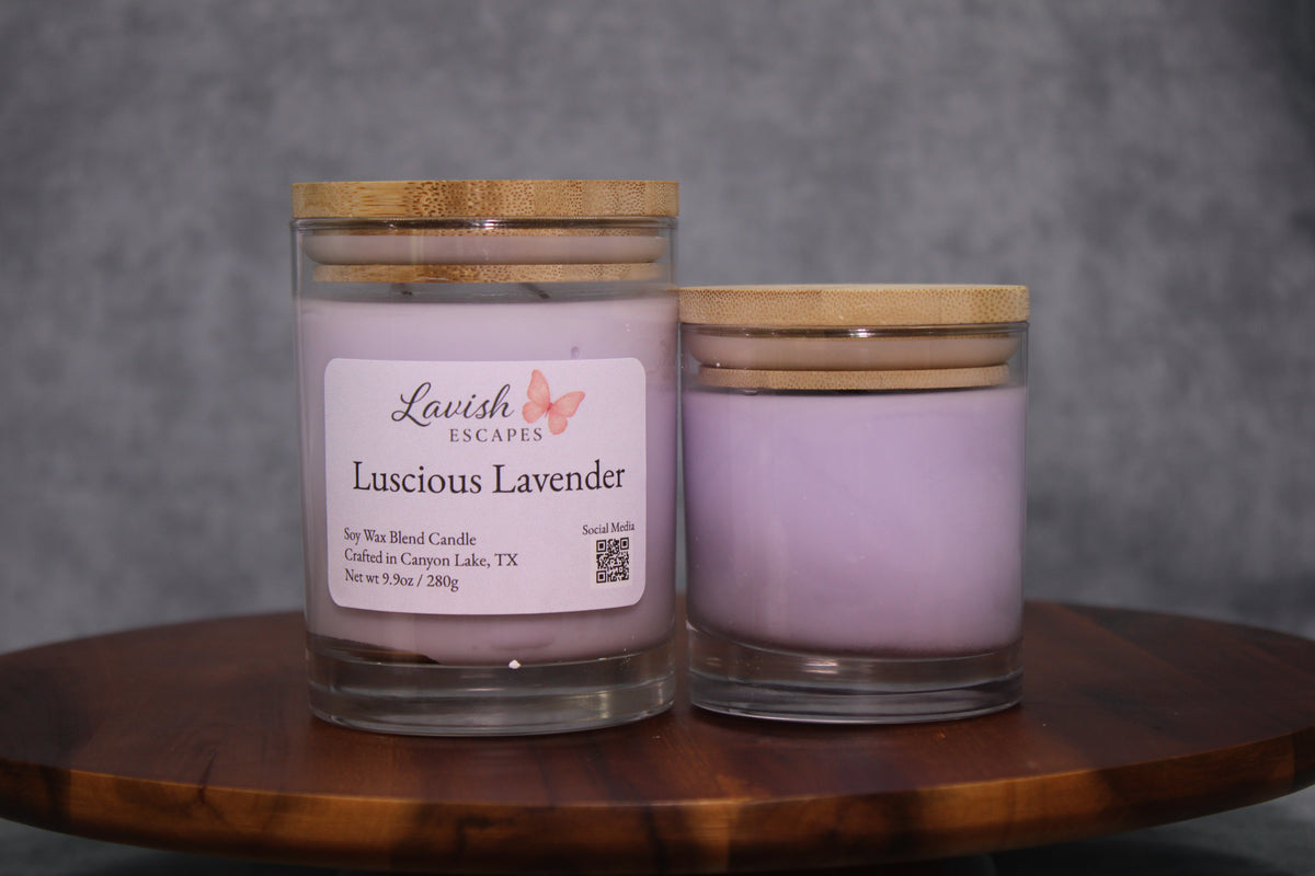 Luscious Lavender Candle | Reusable Bar Glass, Hand-Poured Calming Floral