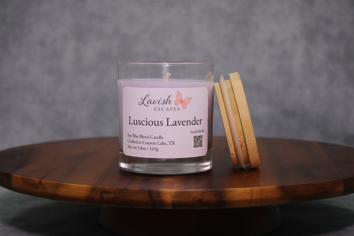 Luscious Lavender Candle | Reusable Bar Glass, Hand-Poured Calming Floral