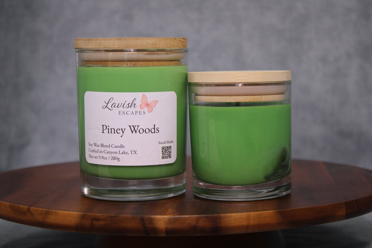 Piney Woods Candle | Reusable Bar Glass, Fresh Foresty Fragrance