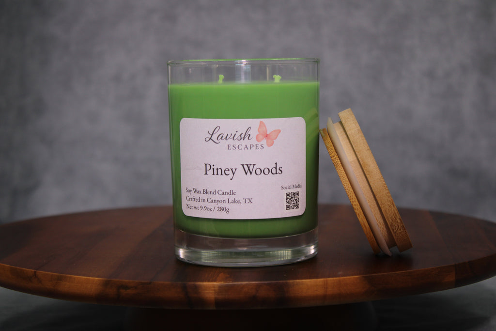 Piney Woods Candle | Reusable Bar Glass, Fresh Foresty Fragrance
