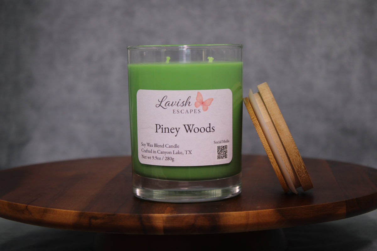 Piney Woods Candle | Reusable Bar Glass, Fresh Foresty Fragrance