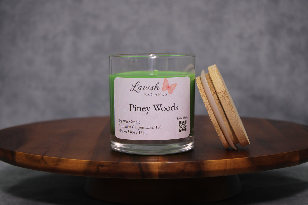 Piney Woods Candle | Reusable Bar Glass, Fresh Foresty Fragrance