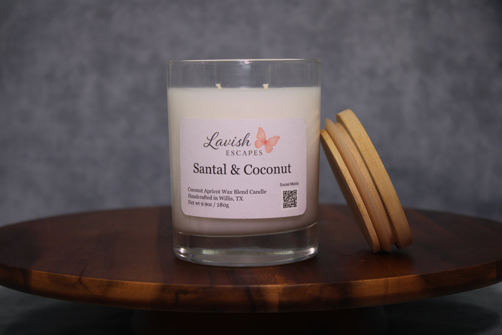 Santal & Coconut Luxury Candle | Handcrafted by Lavish Escapes
