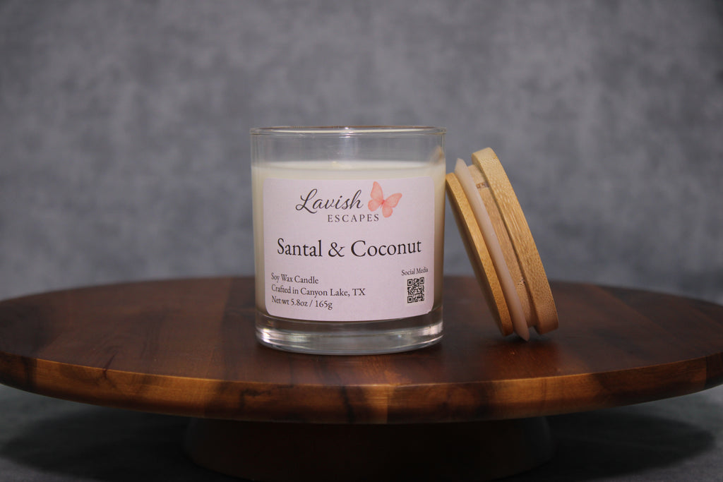 Santal & Coconut Luxury Candle | Handcrafted by Lavish Escapes