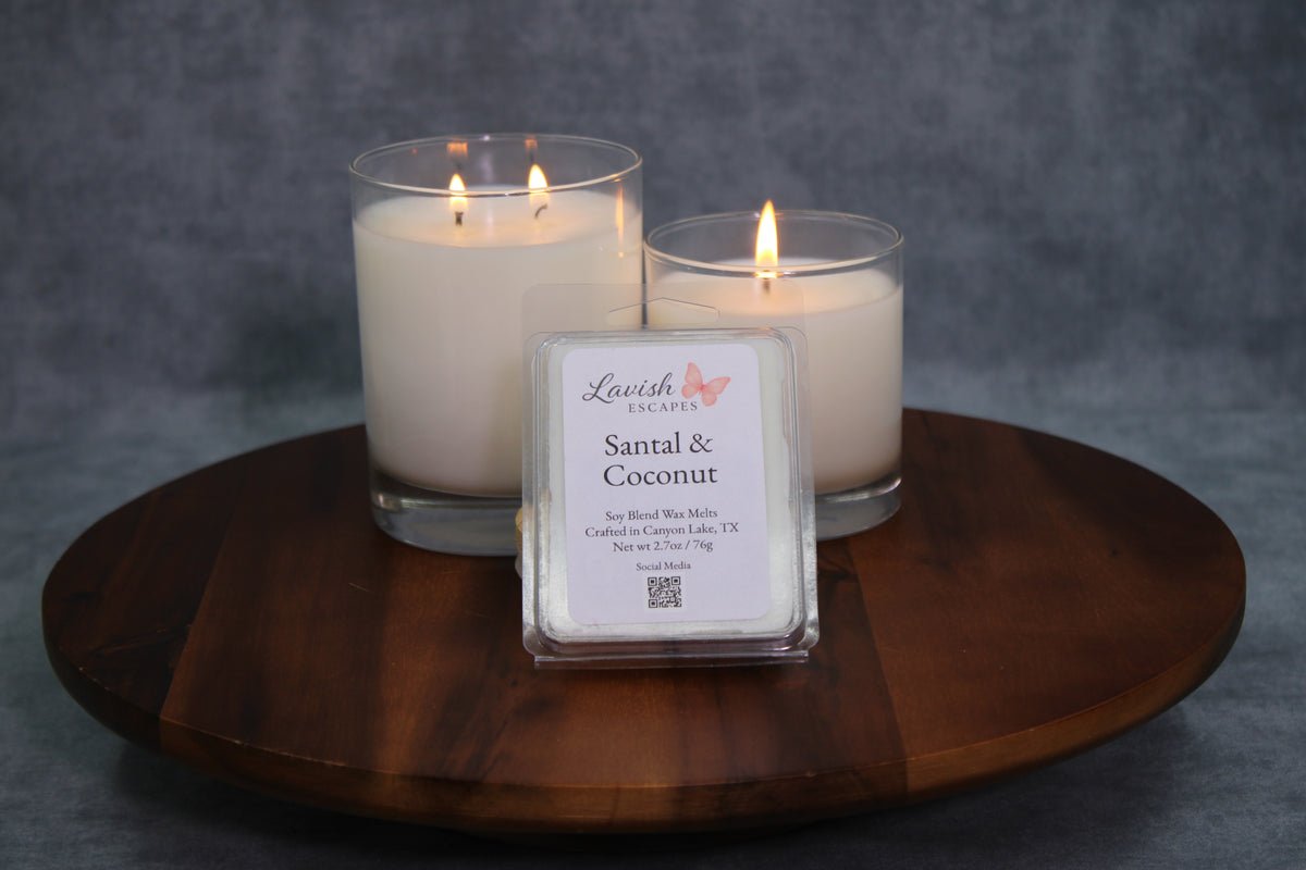 Santal & Coconut Luxury Candle | Handcrafted by Lavish Escapes