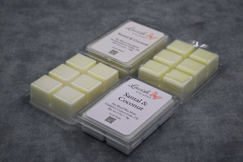 Santal & Coconut Wax Melts | Luxe Tropical Aroma  Handcrafted by Lavish Escapes