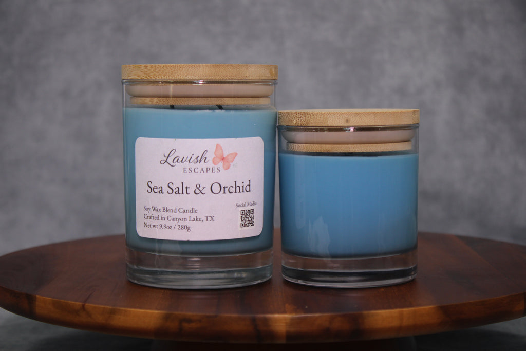 Sea Salt & Orchid Candle | Coastal Floral | Hand-Poured Texas