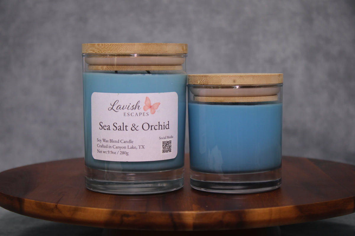 Sea Salt & Orchid Candle | Coastal Floral | Hand-Poured Texas